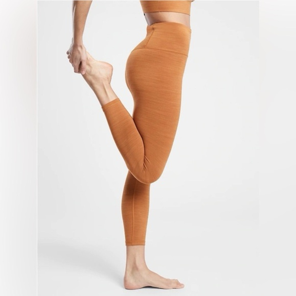 ATHLETA Elation Space Dye High Waisted 7/8 Leggings - Rust
